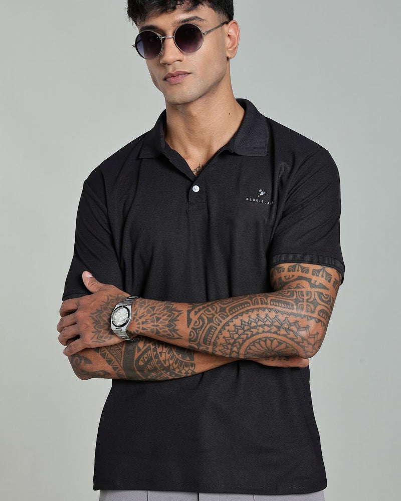 Bold Black - Active wear Polo Tshirt