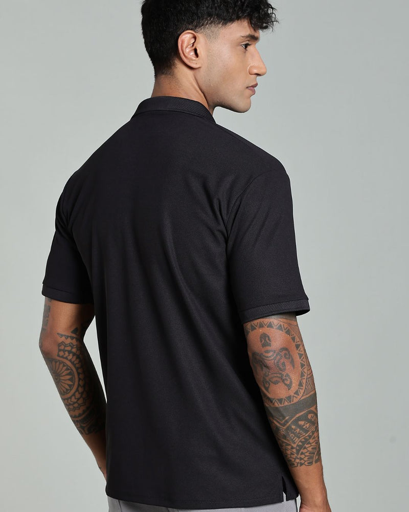 Bold Black - Active wear Polo Tshirt