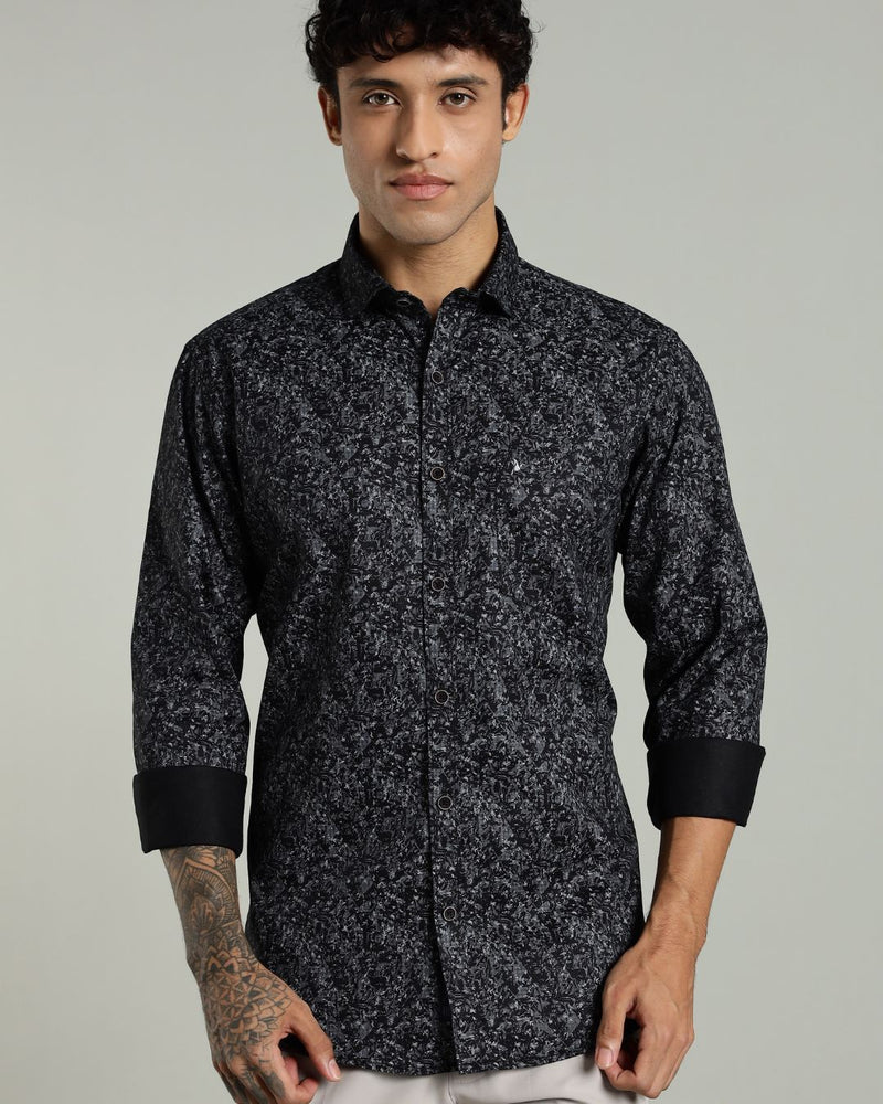 Mid Night Black Mystery Print -Full-Stain Proof