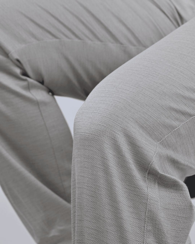 Beige Cream Dot Printed - 2 way stretch - COTTON PANT