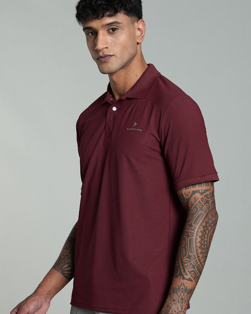 Majestic Maroon - Active wear Polo Tshirt