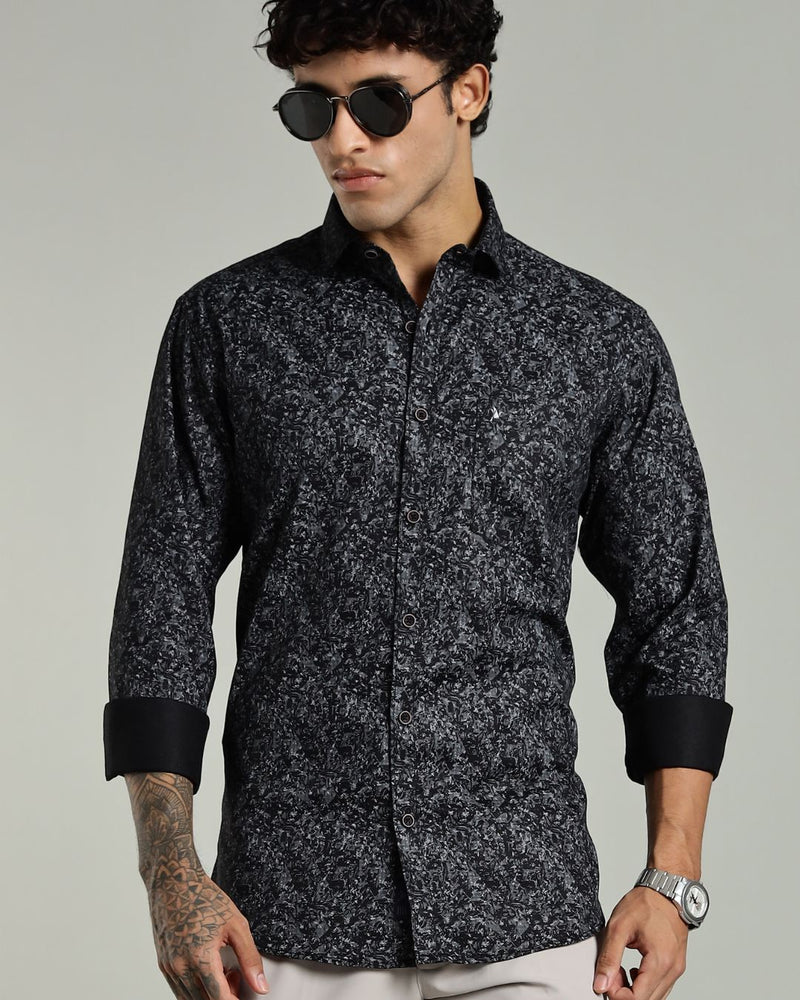 Mid Night Black Mystery Print -Full-Stain Proof