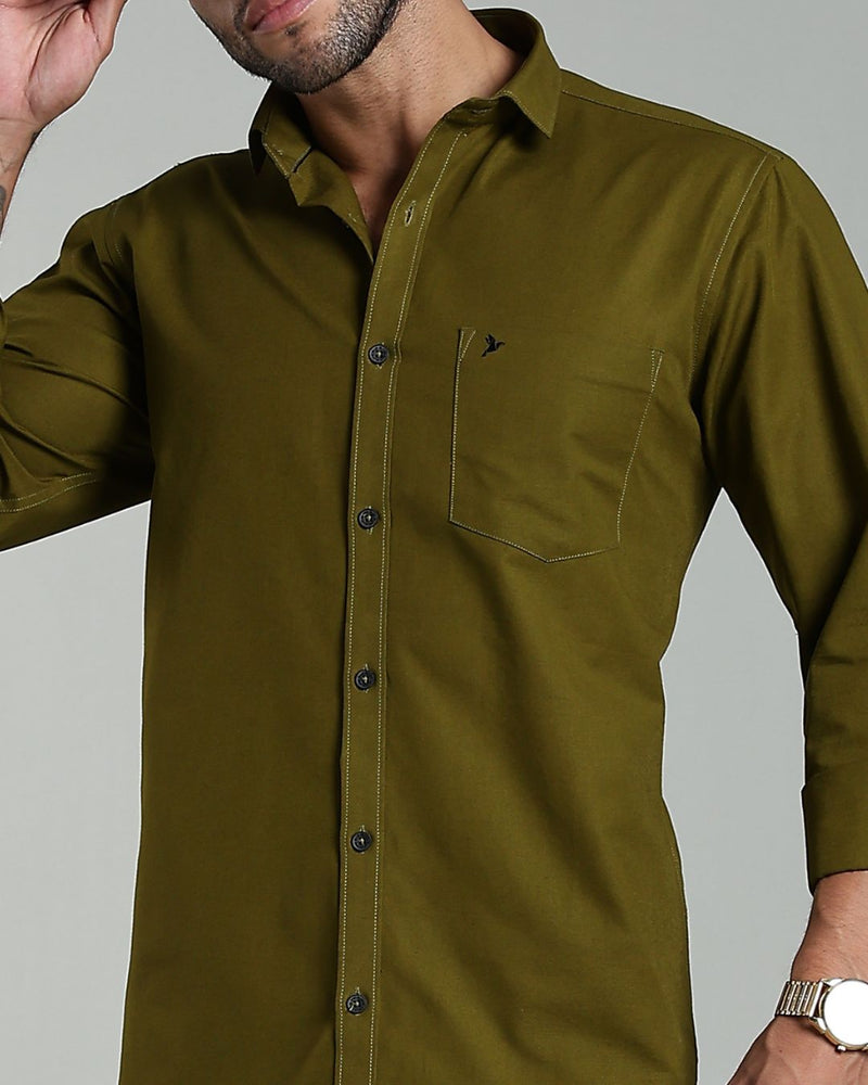 Khaki Green Solid- Full-Stain Proof