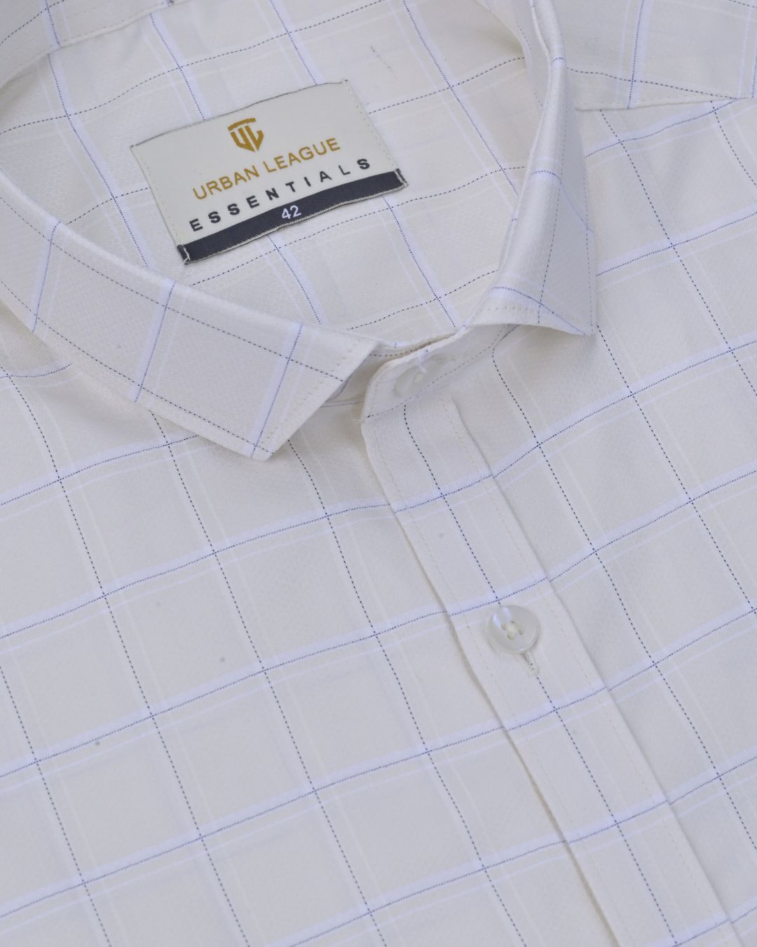 Cream Line Checks - Full Sleeve - Formal Linen