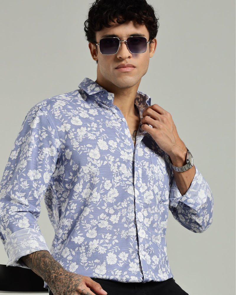 Garden Sky Blue Print -Full-Stain Proof