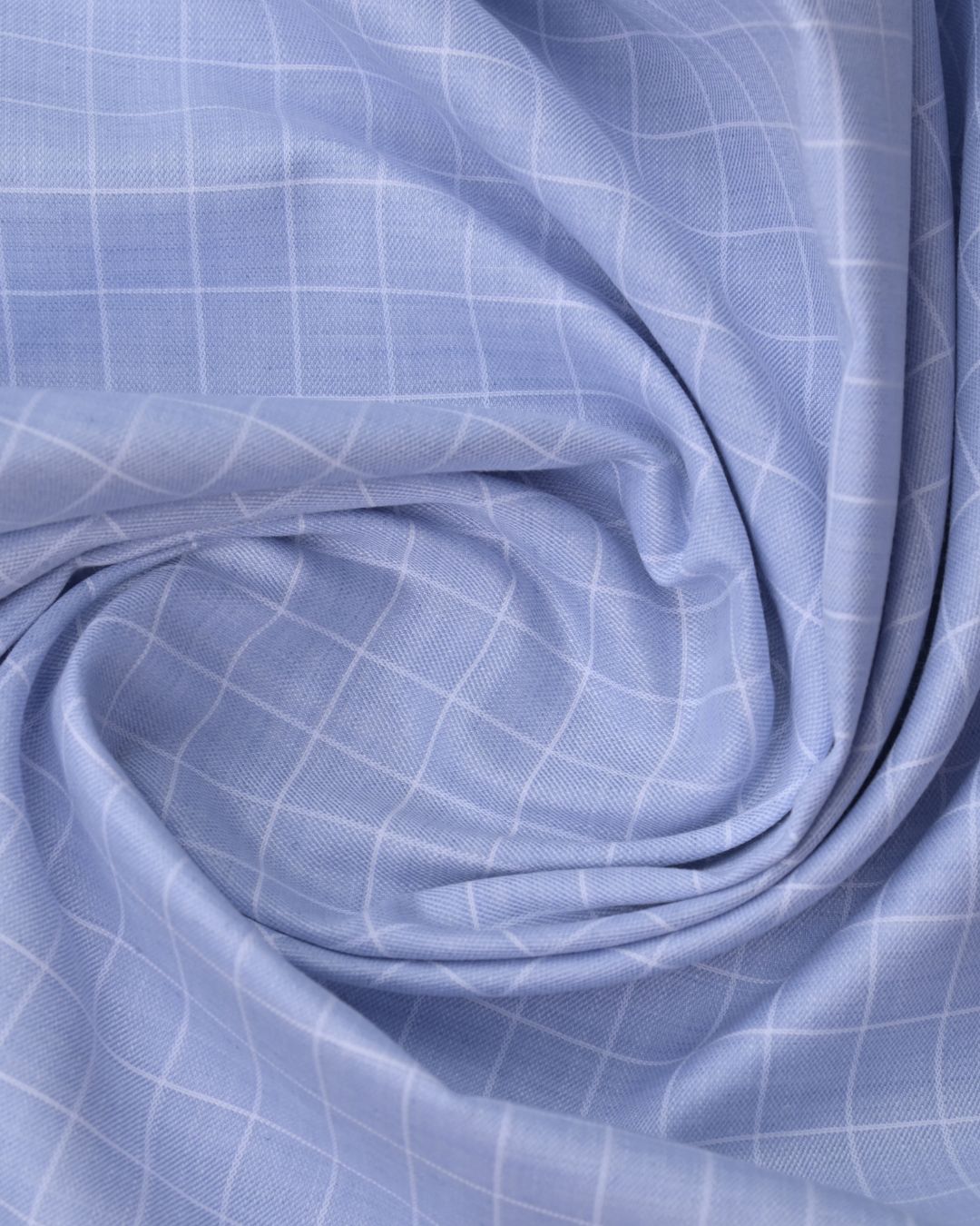 Blue Mini Checks - Full Sleeve - Formal Linen