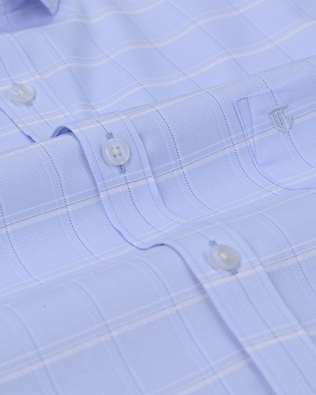 Blue Line Checks - Full Sleeve - Formal Linen