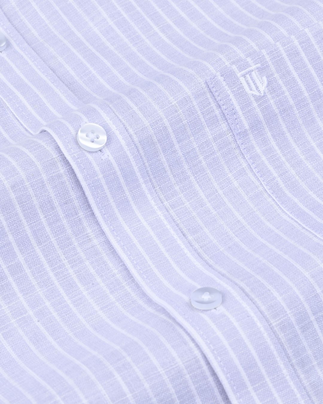 Silver & White - Full Sleeve - Striped Linen