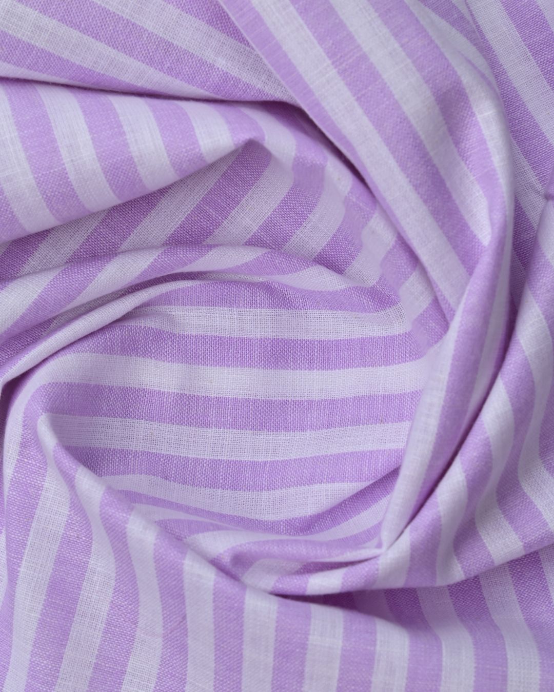 Mild Lavender & White Stripes - Full Sleeve - Formal Linen