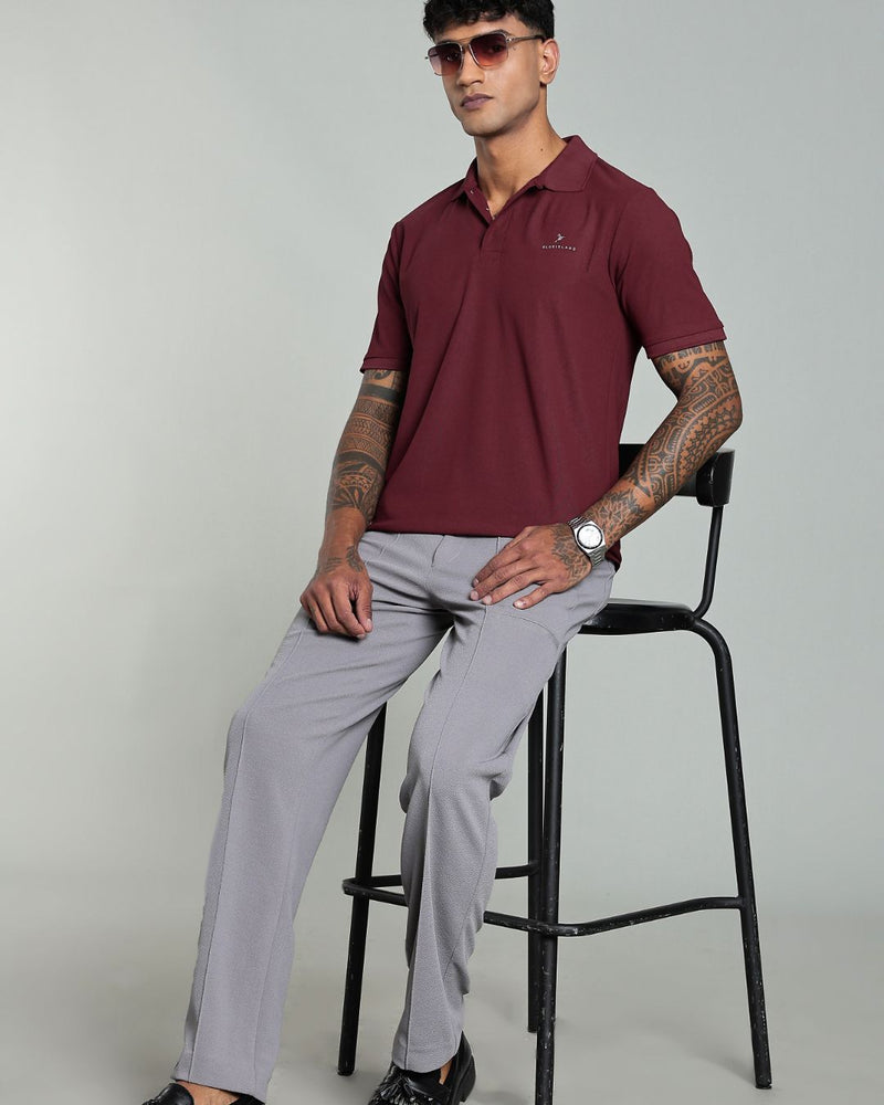 Majestic Maroon - Active wear Polo Tshirt