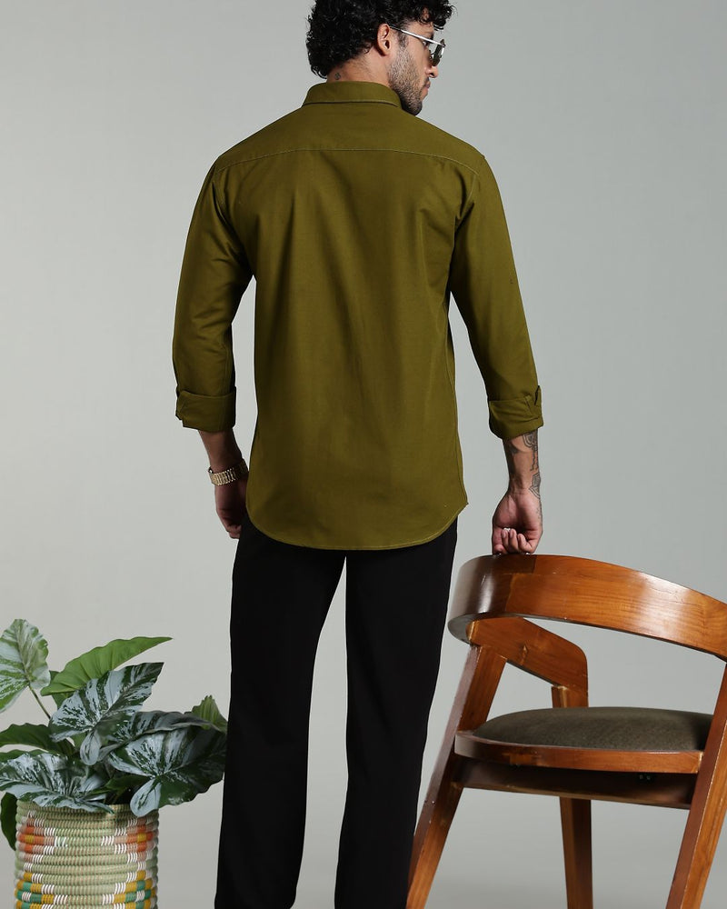 Khaki Green Solid- Full-Stain Proof