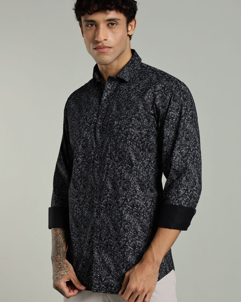 Mid Night Black Mystery Print -Full-Stain Proof