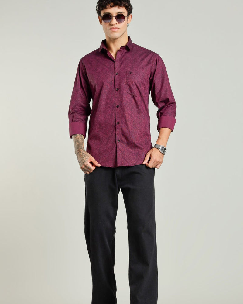 Maroon Matrix Print -Full-Stain Proof