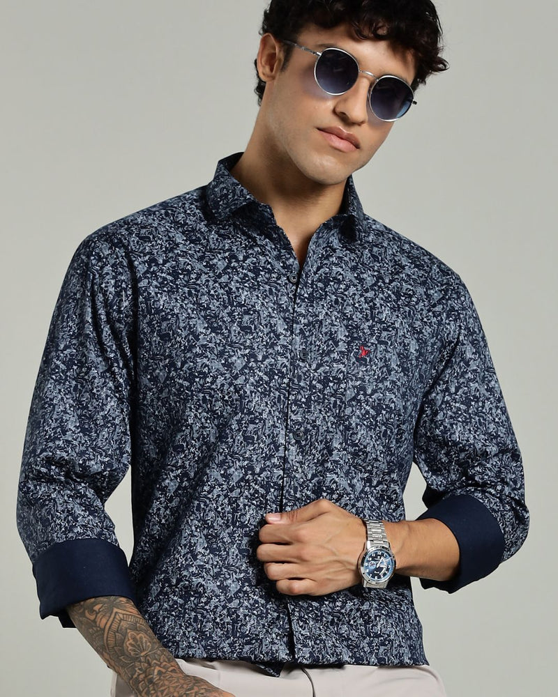 Navy Blue Mystery Print -Full-Stain Proof