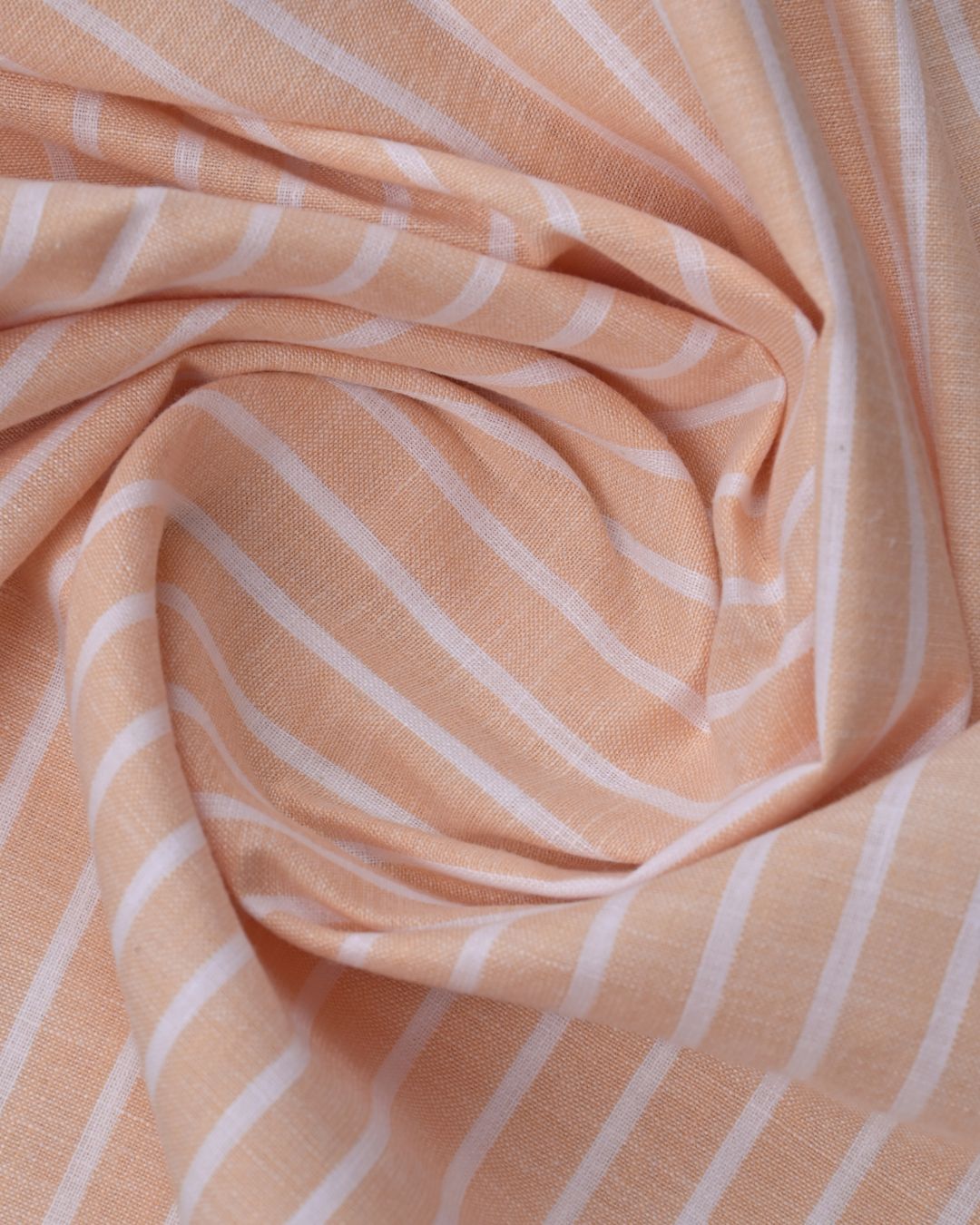 Peach Orange Stripes - Full Sleeve - Formal Linen