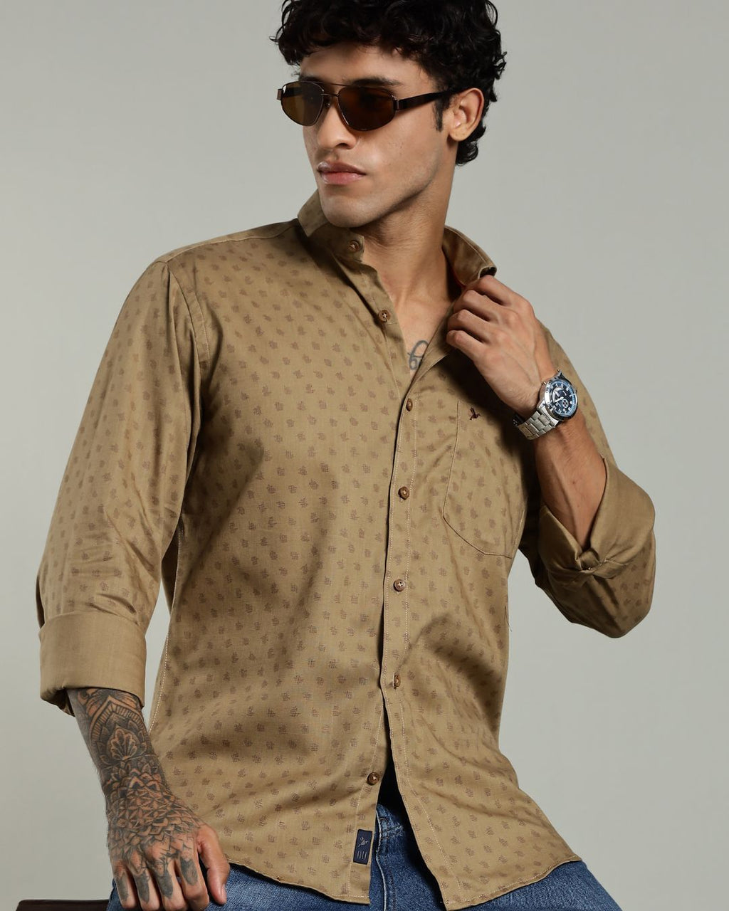 Brown Strike Print -Full-Stain Proof