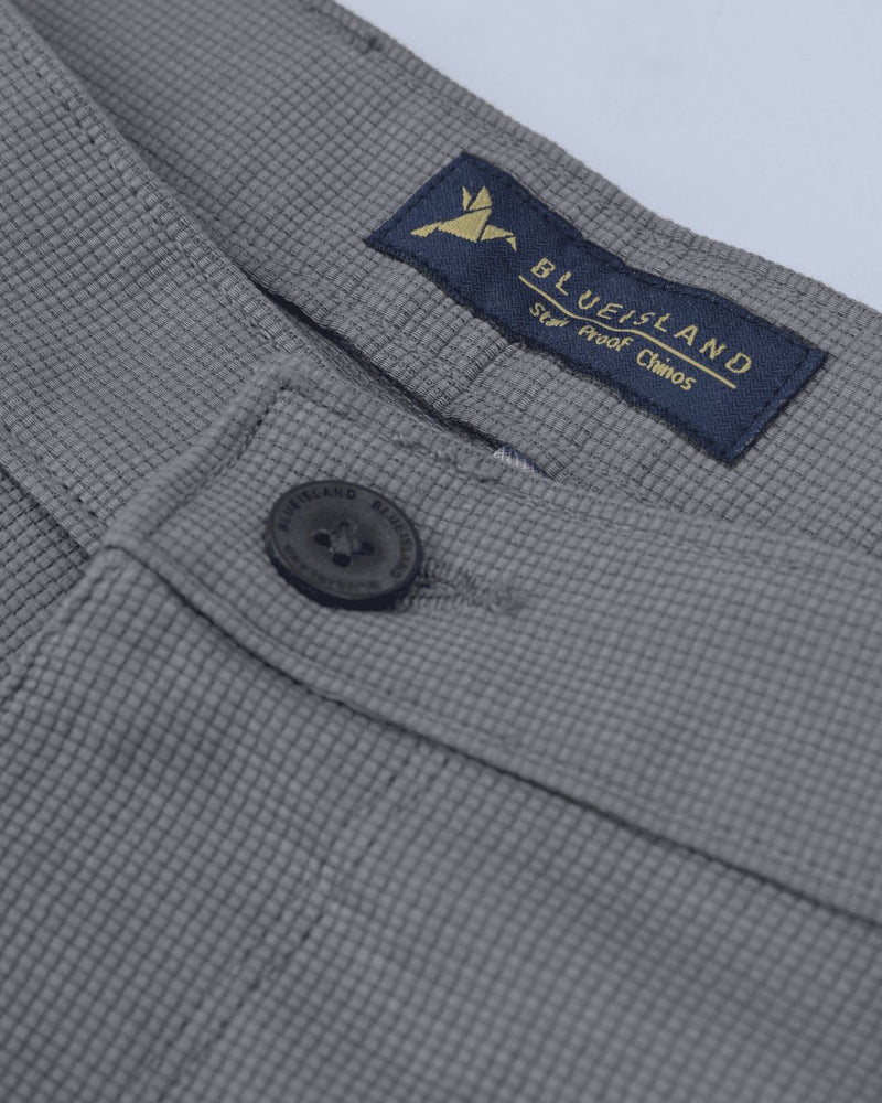 Grey Square Checked - 2 way stretch - COTTON PANT