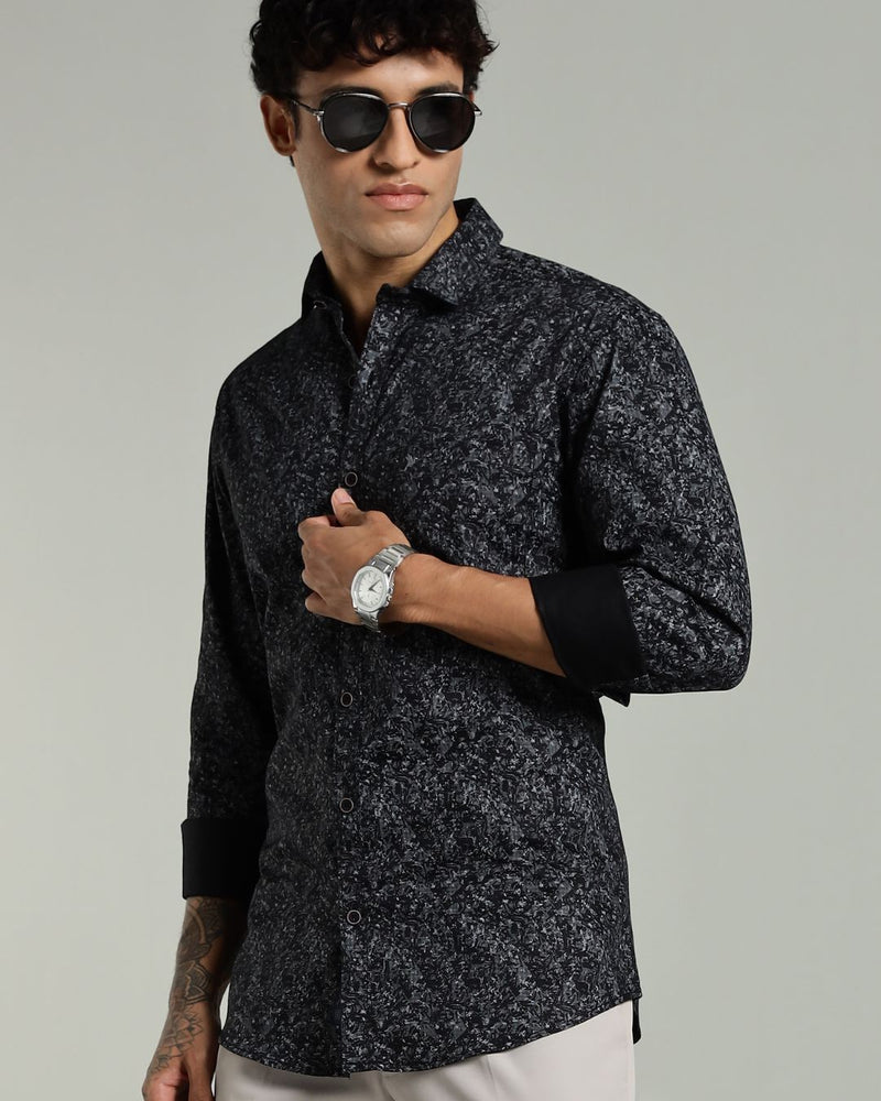 Mid Night Black Mystery Print -Full-Stain Proof