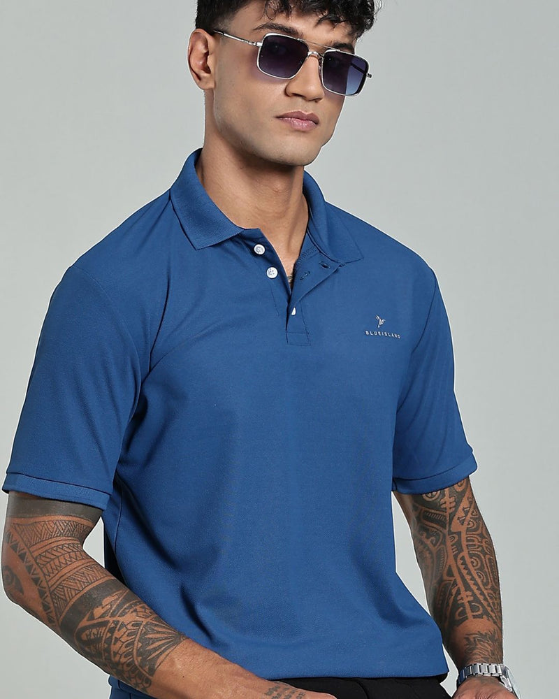 Sapphire Blue - Active wear Polo Tshirt