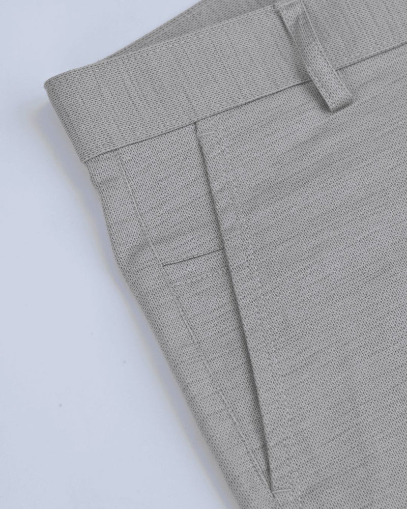 Beige Cream Dot Printed - 2 way stretch - COTTON PANT