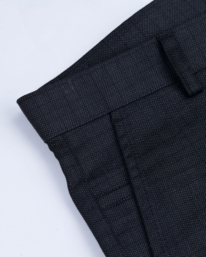Black Grain Checked - 2 way stretch - COTTON PANT