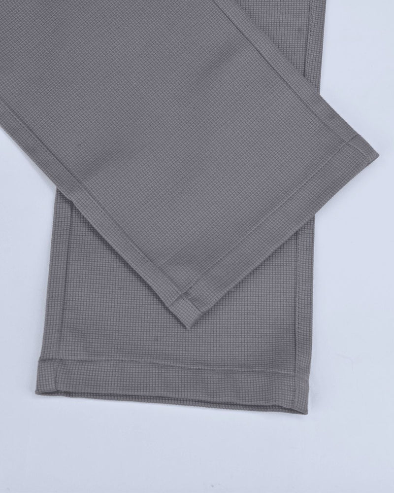 Grey Square Checked - 2 way stretch - COTTON PANT