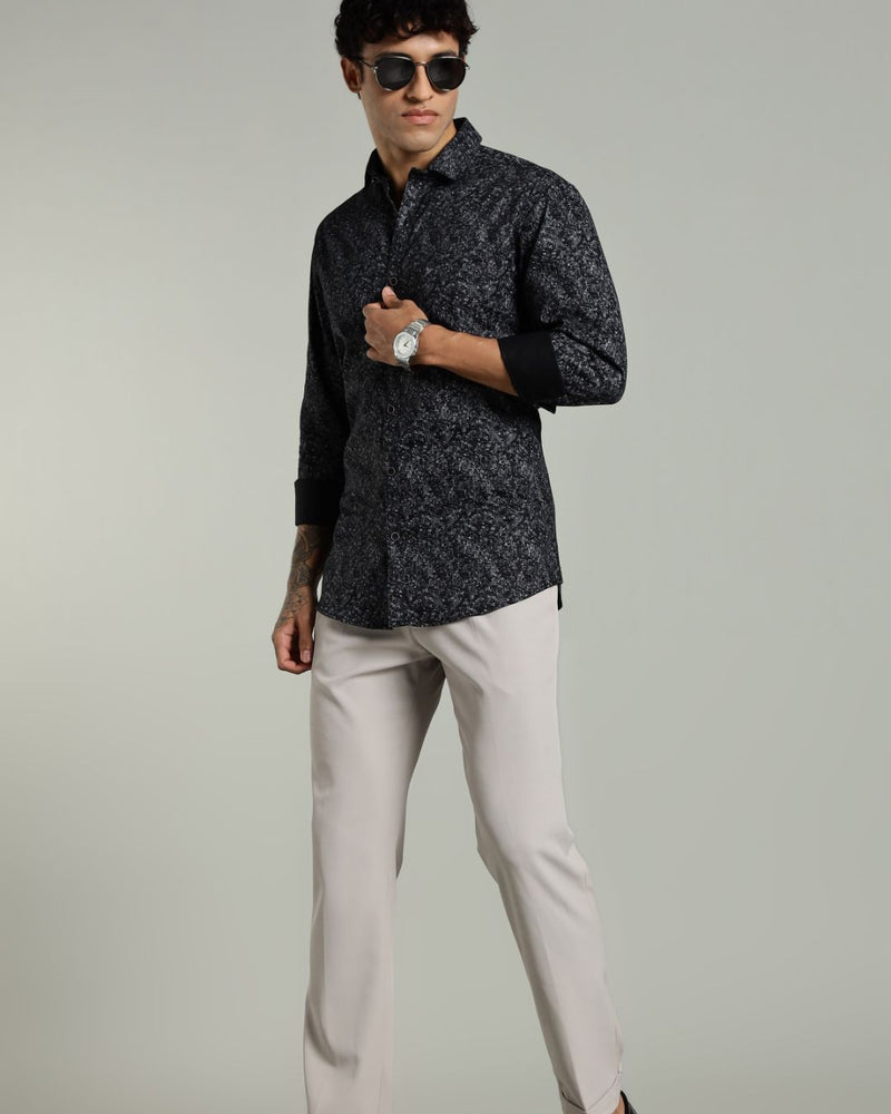 Mid Night Black Mystery Print -Full-Stain Proof