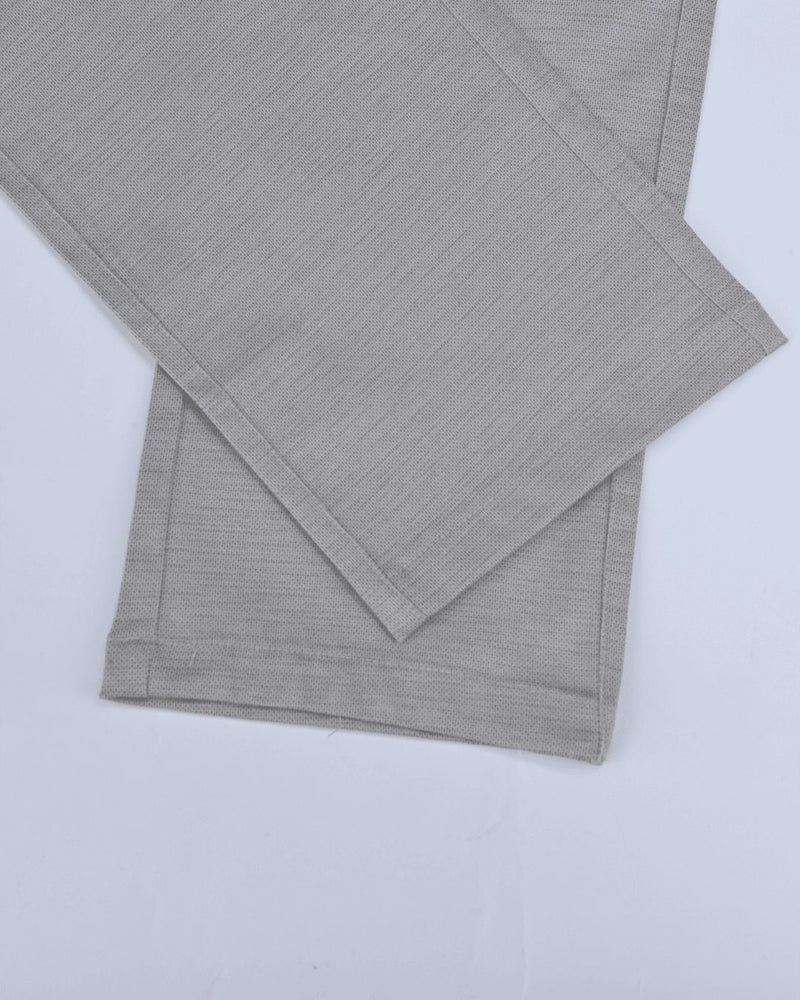 Beige Cream Dot Printed - 2 way stretch - COTTON PANT