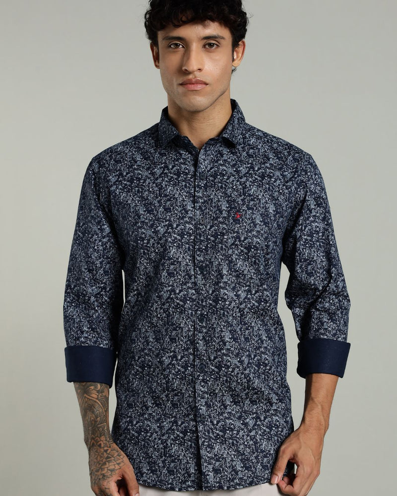 Navy Blue Mystery Print -Full-Stain Proof