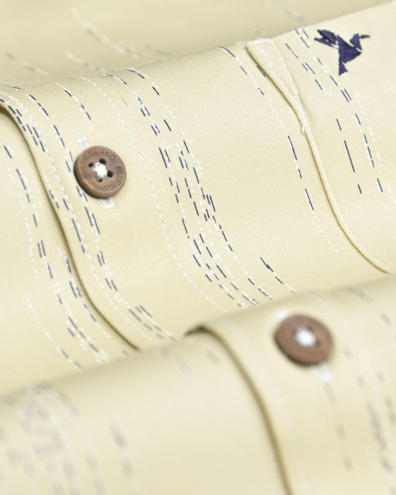 Pastel Yellow print - Half Sleeve - Stain Proof