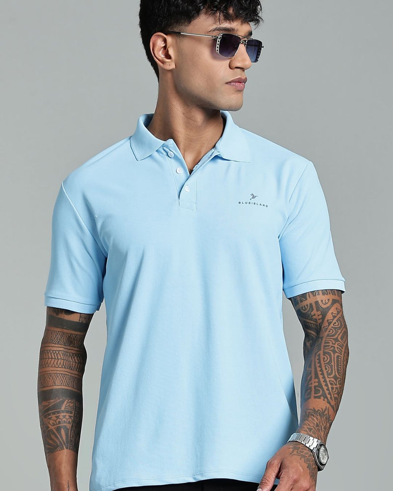 Sky Blue - Active wear Polo Tshirt