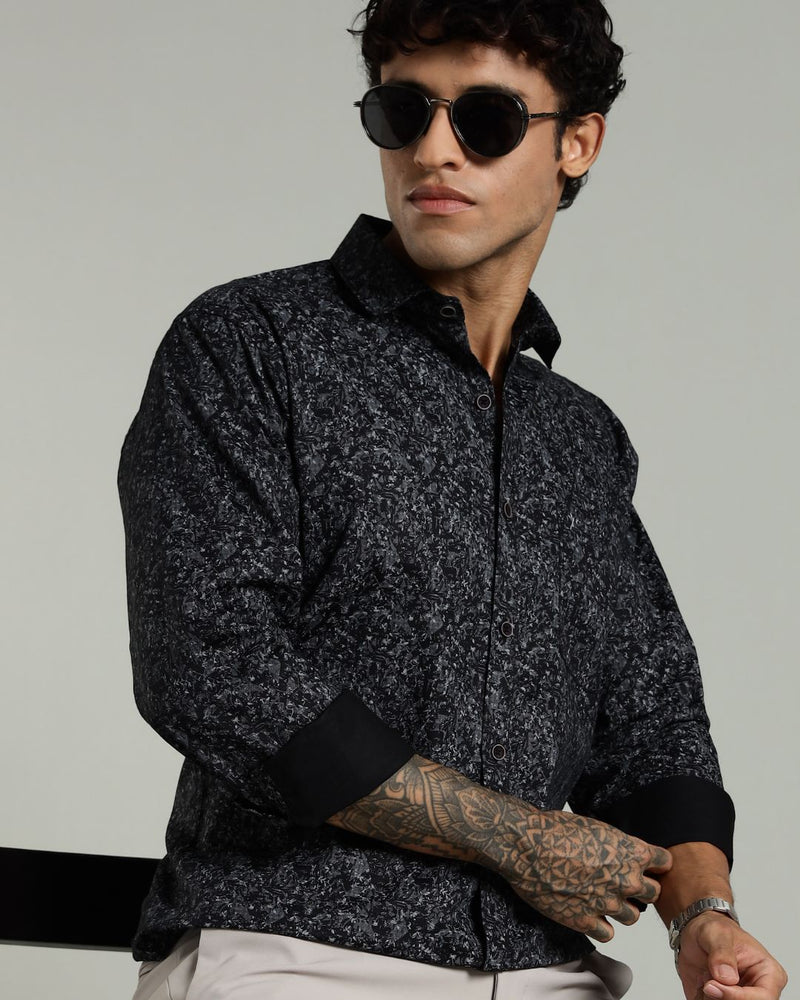 Mid Night Black Mystery Print -Full-Stain Proof