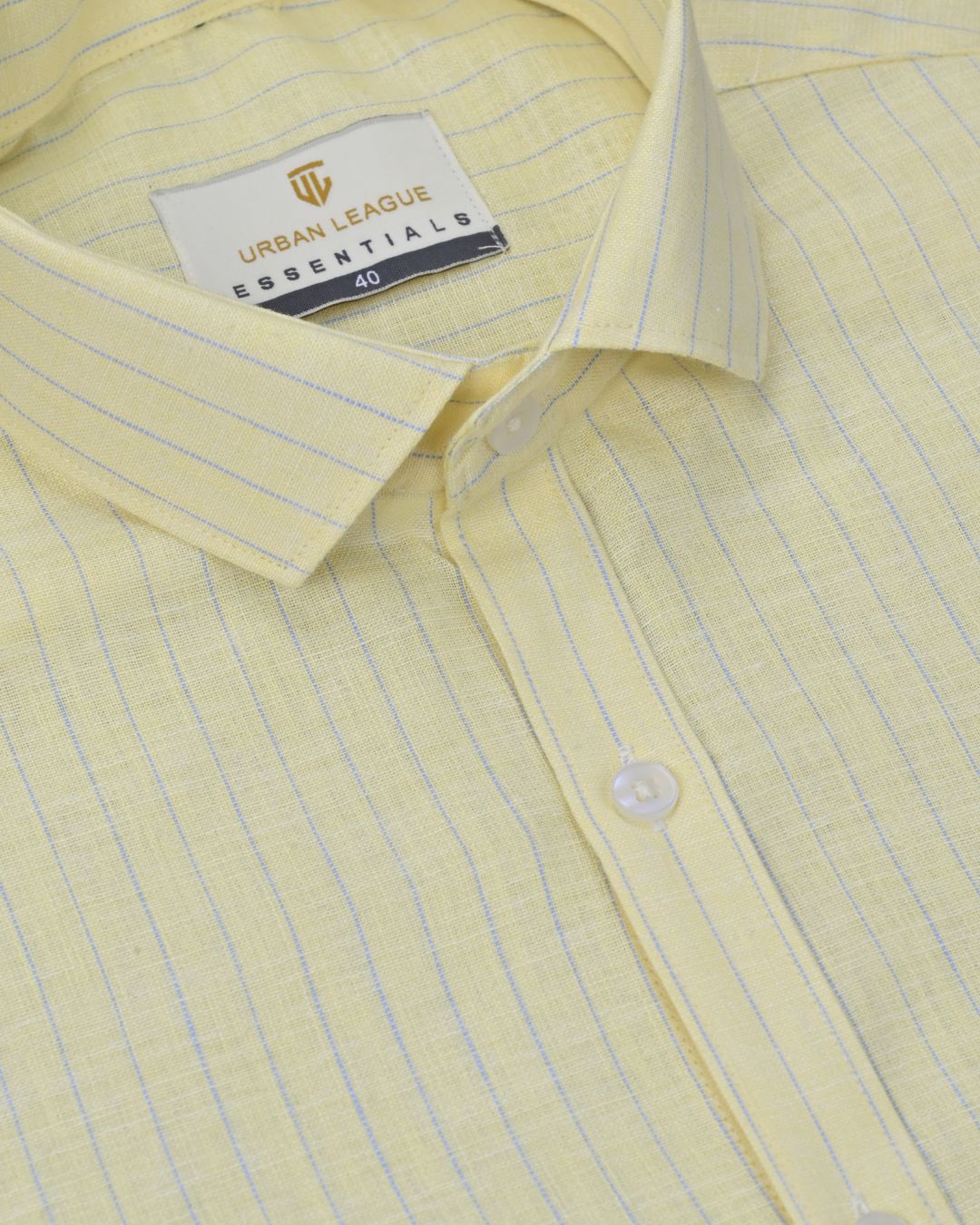 Spring Yellow Stripes - Full Sleeve - Formal Linen