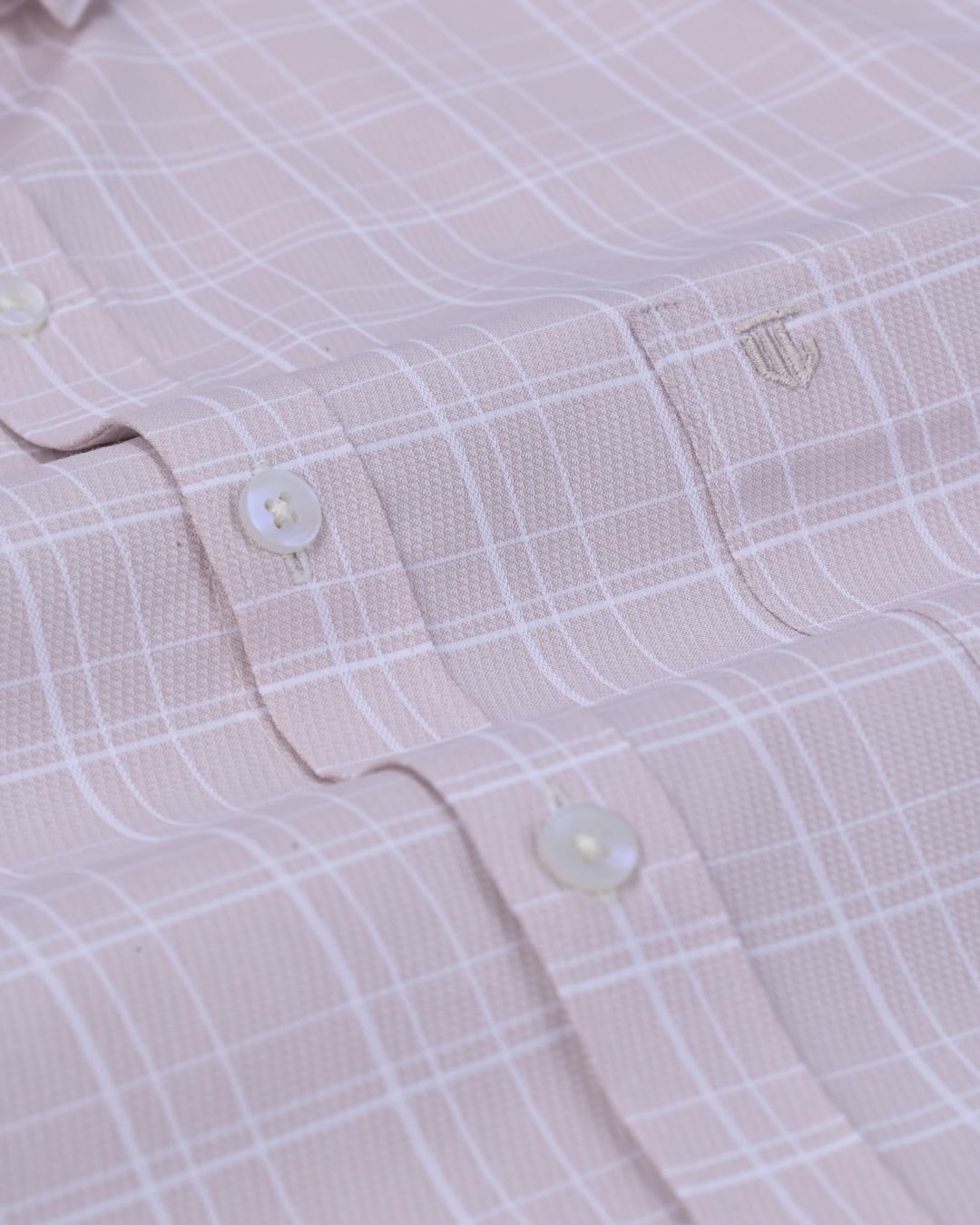 Lite Orange Line Checks - Full Sleeve - Formal Linen