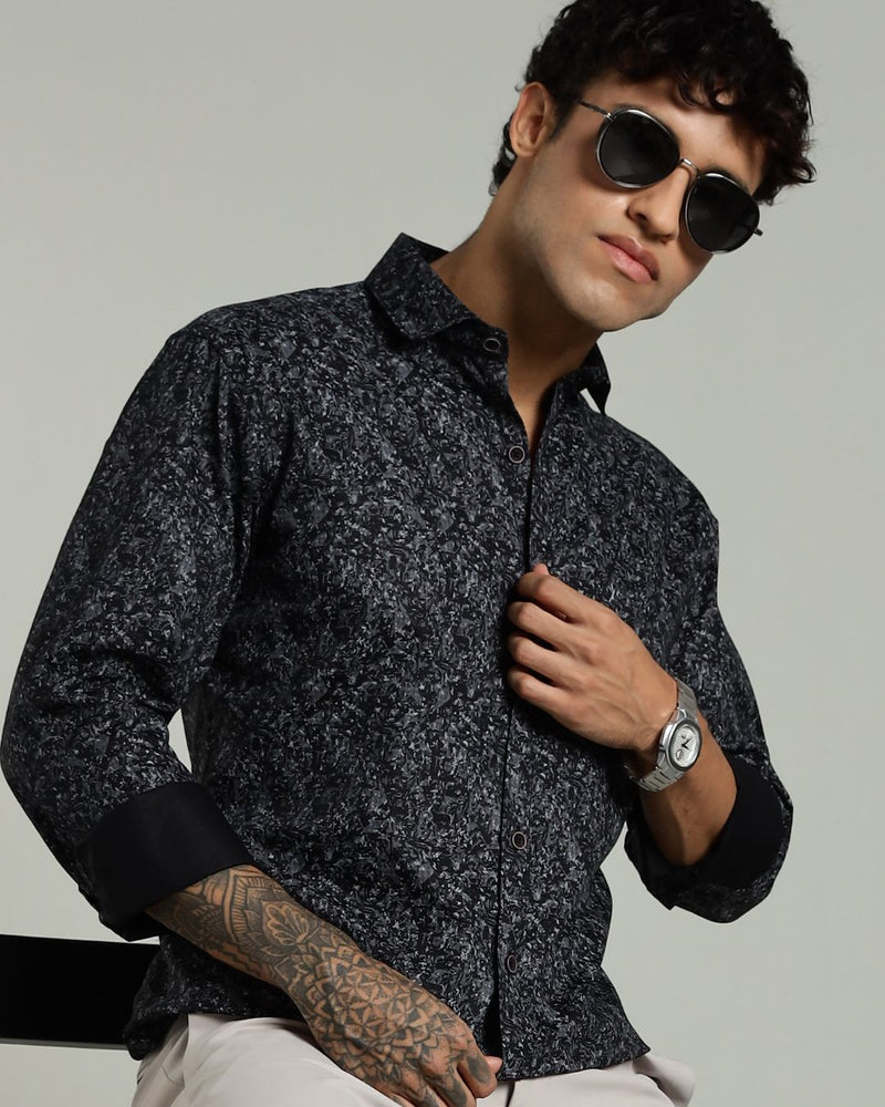 Mid Night Black Mystery Print -Full-Stain Proof