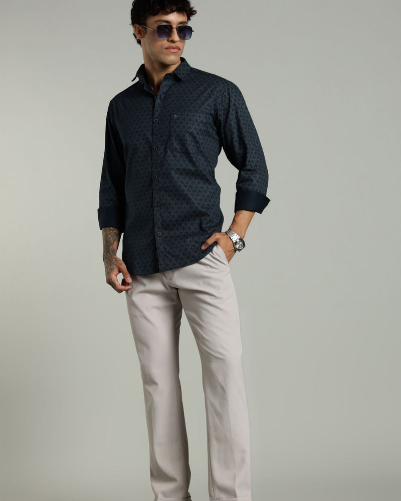 Royal Blue Diamond Print -Full-Stain Proof