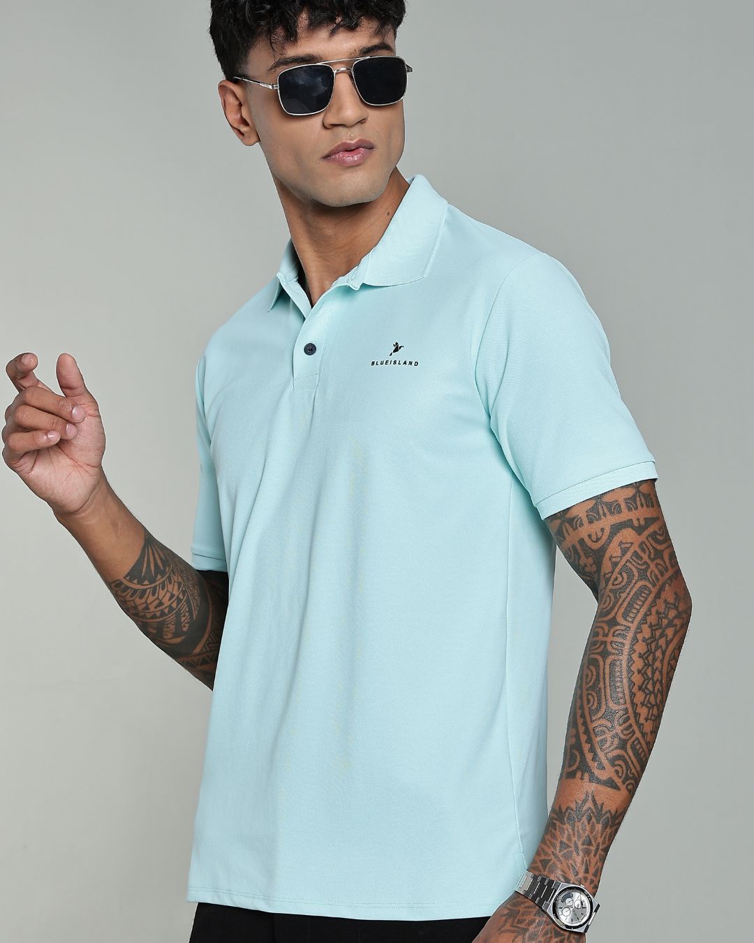 Sky Blue - Active wear Polo Tshirt