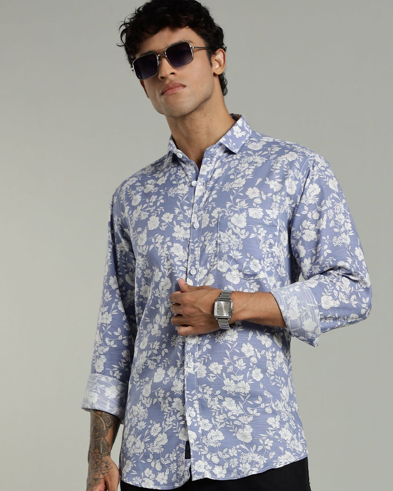 Garden Sky Blue Print -Full-Stain Proof