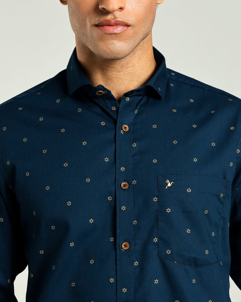 Hunter Green and Golden Petal Print -Full-Stain Proof