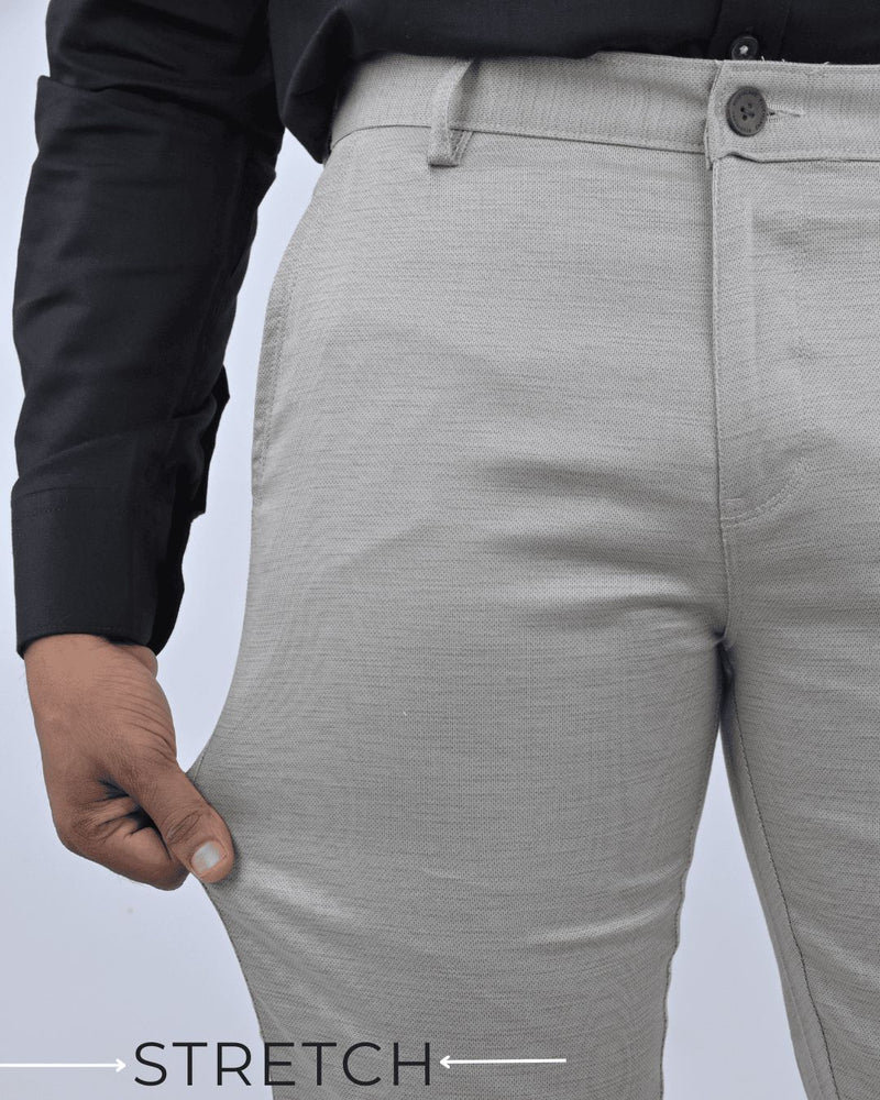 Beige Cream Dot Printed - 2 way stretch - COTTON PANT