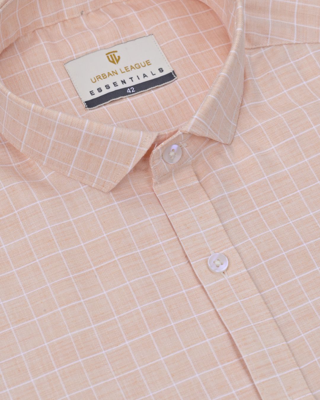 Fawn Mini Checks - Full Sleeve - Formal Linen