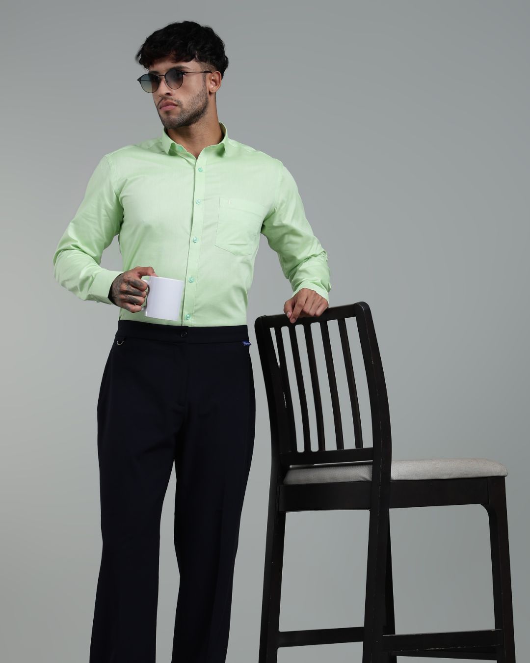 Pistah Green - Full Sleeve - Oxford Linen