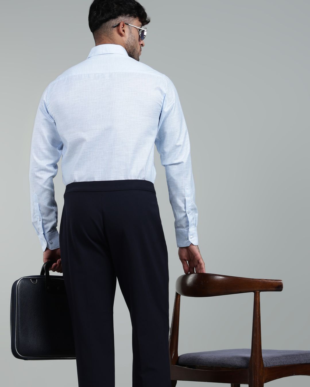 Blue & White - Full Sleeve - Striped Linen