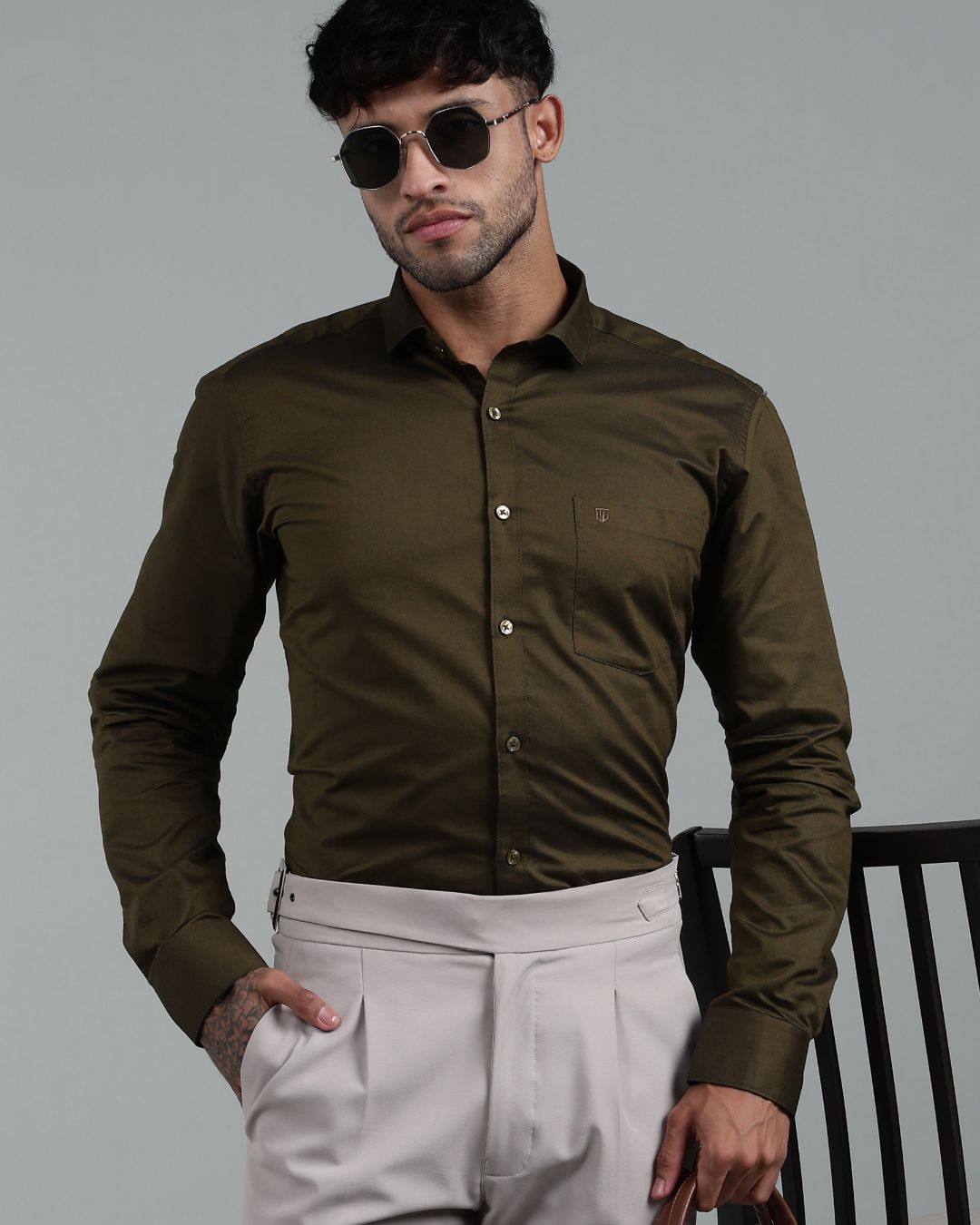 Forest Green - Full Sleeve - Oxford Linen