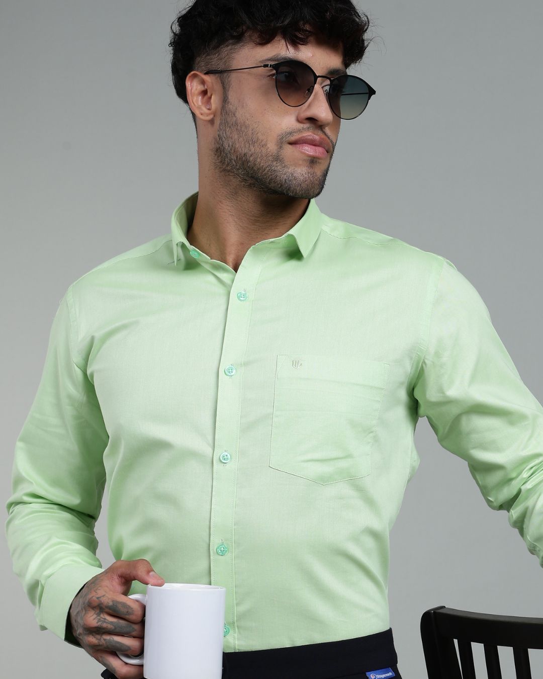 Pistah Green - Full Sleeve - Oxford Linen