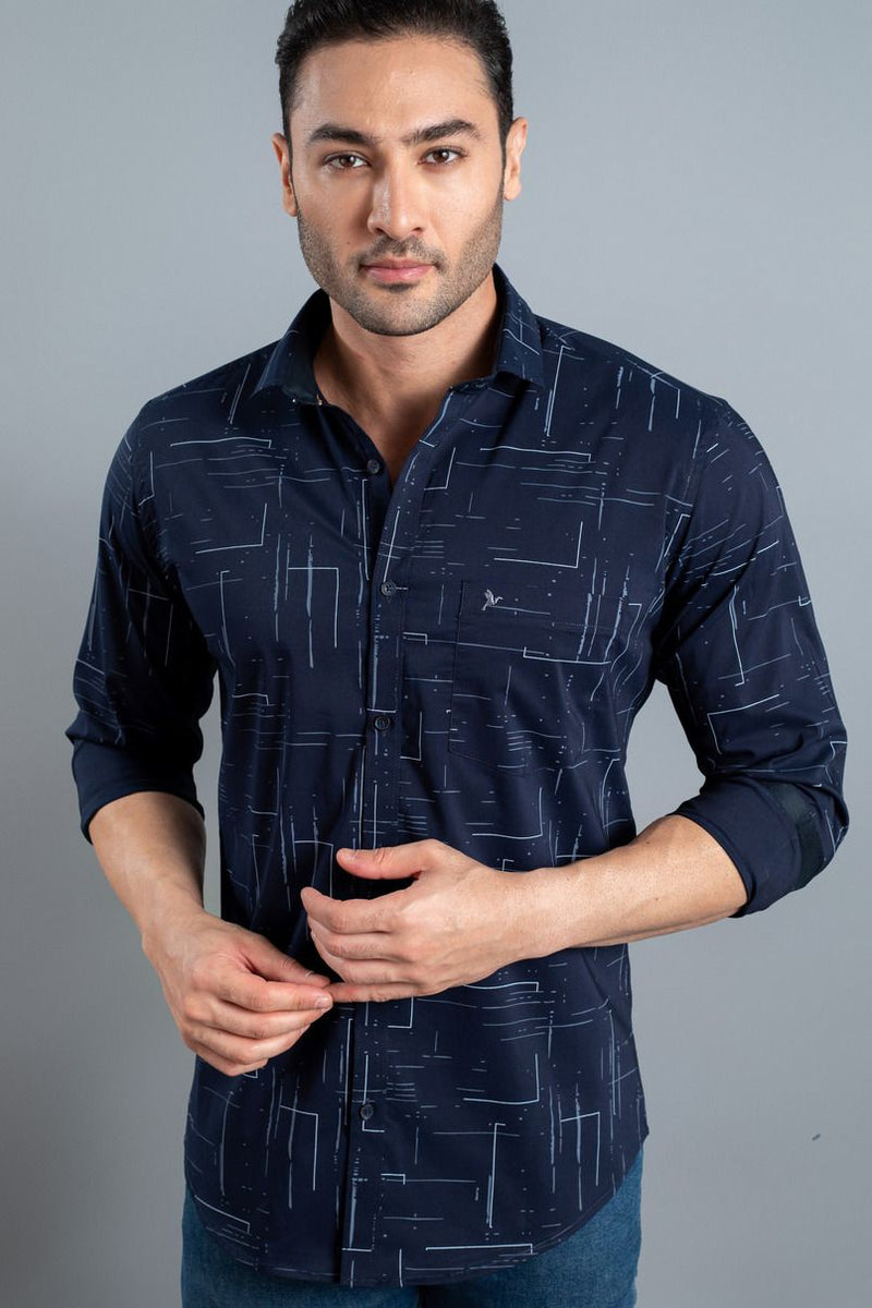 Navy Bold Print -Full-Stain Proof