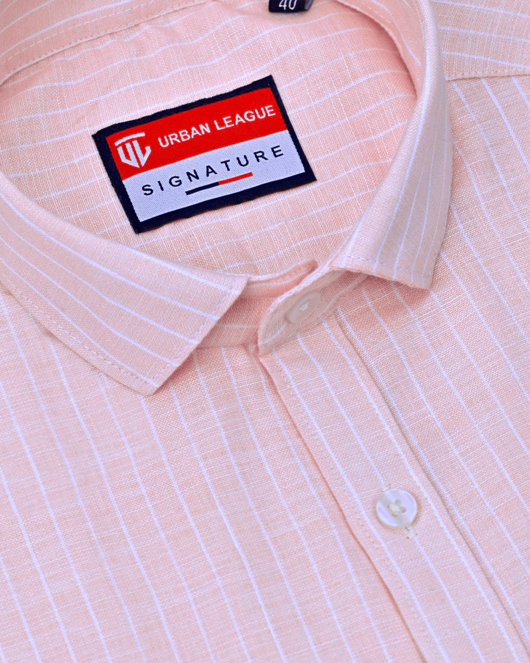 Orange Pastel Stripes - Full Sleeve - Bamboo Linen