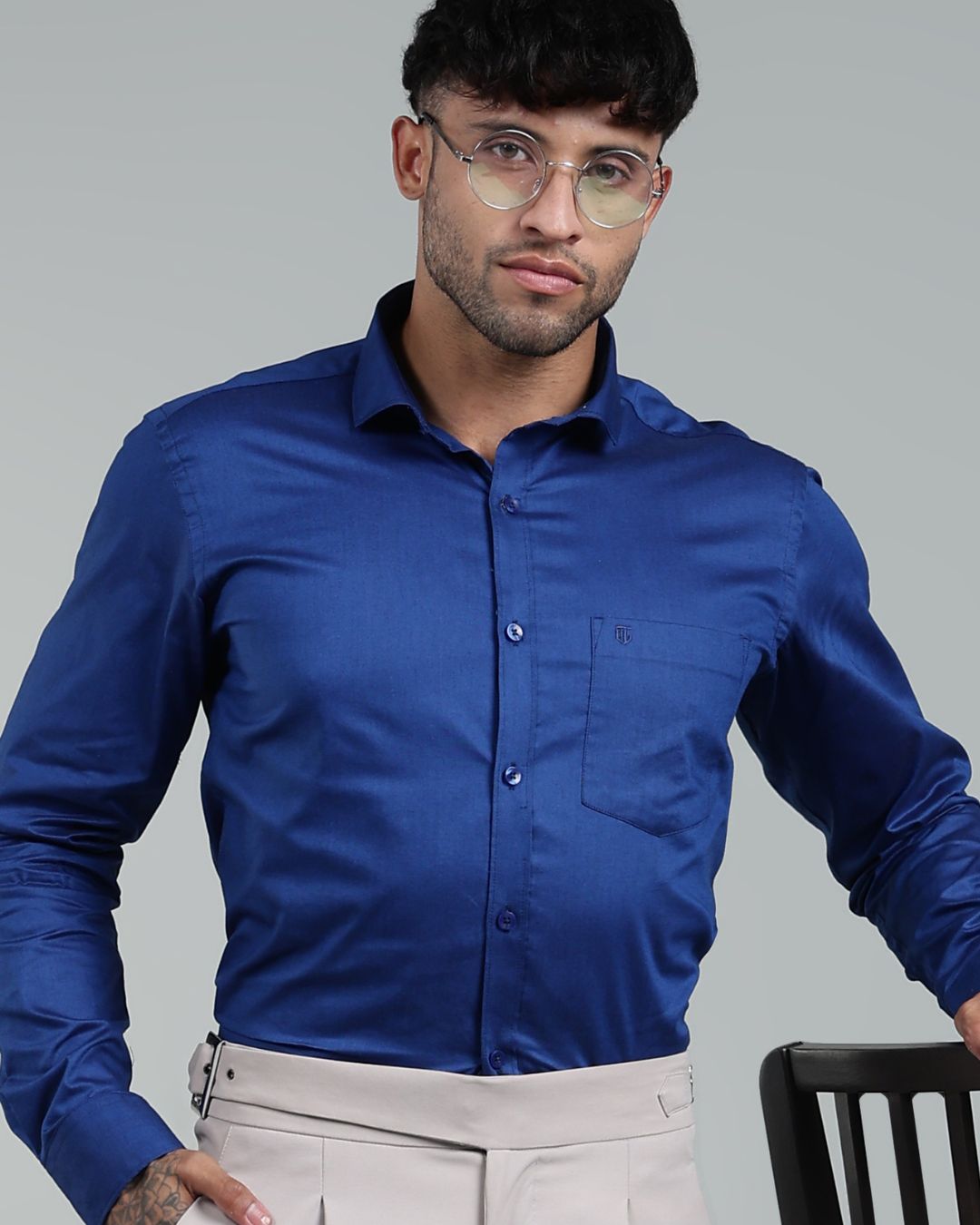 Sapphire Blue - Full Sleeve - Oxford Linen