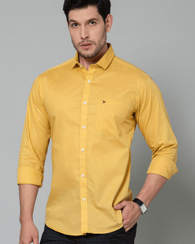 Golden Yellow Cotton Linen -Full-Stain Proof