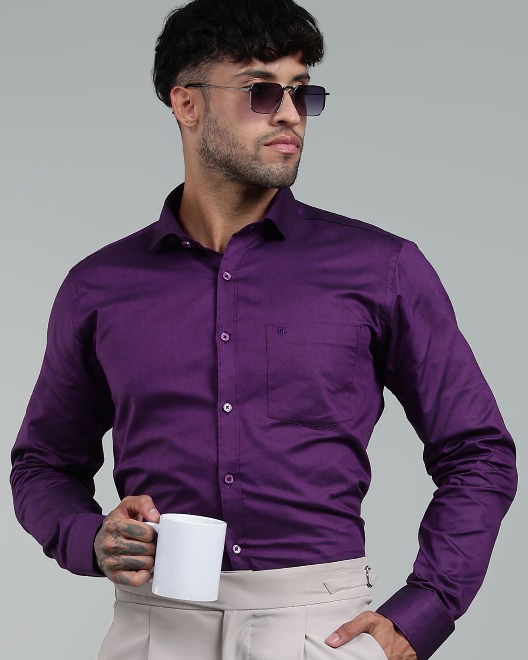 Dark Wine - Full Sleeve - Oxford Linen